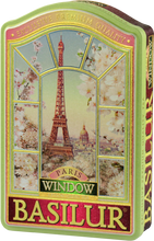 Load image into Gallery viewer, 70615 Basilur Window Paris Collection Tea Tin - Green Tea with Cherry , Cornflower , Almond , Vanilla & Strawberry