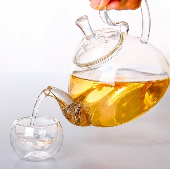 Elegant Glass Tea Kettle with stainless steel infuser