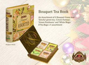 70332 Basilur Tea Book (tea bags) - Bouquet Assorted - 4 types of Floral Green Teas