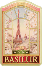 Load image into Gallery viewer, 70615 Basilur Window Paris Collection Tea Tin - Green Tea with Cherry , Cornflower , Almond , Vanilla & Strawberry