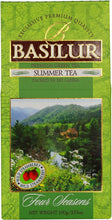 Load image into Gallery viewer, Basilur Four Seasons - Summer Tea - Sencha green tea with wild strawberries, papaya & cornflower 100g packet