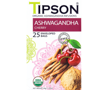 Load image into Gallery viewer, 80294 TIPSON Organic Ashwagandha CHERRY Caffeine Free 25 Tea Bags