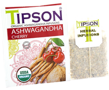 Load image into Gallery viewer, 80294 TIPSON Organic Ashwagandha CHERRY Caffeine Free 25 Tea Bags