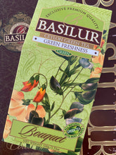 Load image into Gallery viewer, Basilur Green Freshness Green Tea "Bouquet" 100g loose leaf tea and 20 Tea Bags - green tea with peppermint