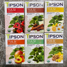 Load image into Gallery viewer, TIPSON Organic TULSI Herbal Tea assorted Caffeine Free 25 Tea Bags