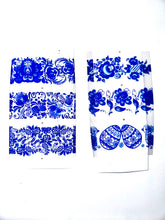 Load image into Gallery viewer, Gzhel Lace Easter Egg Shrinking Wraps (Set of 6)