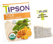 Load image into Gallery viewer, TIPSON Organic TULSI Herbal Tea assorted Caffeine Free 25 Tea Bags