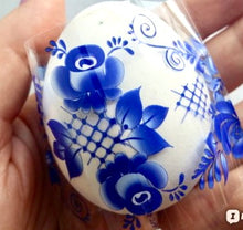 Load image into Gallery viewer, Gzhel Lace Easter Egg Shrinking Wraps (Set of 6)