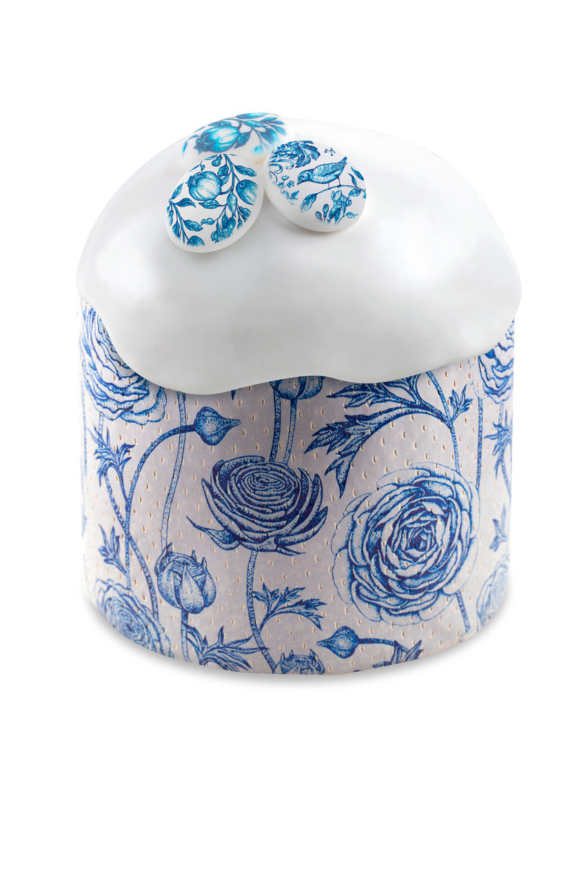 Easter Blue Ceramic, Baking Paper Pans Medium for Kulitch or Pannetone