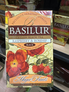 BASILUR70181 TEA MAGIC FRUITS RASPBERRY & ROSEHIP FOIL ENVELOPED 25 TEA BAGS