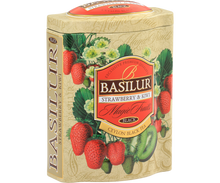 Load image into Gallery viewer, Basilur Strawberry &amp; kiwi - Black tea with wolfberry, red cornflower, strawberry &amp; kiwi 100g