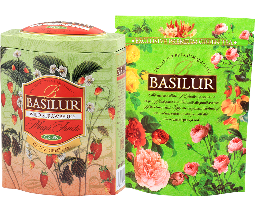 Basilur Tea Magic Fruits Wild Strawberry Ceylon Green Tea