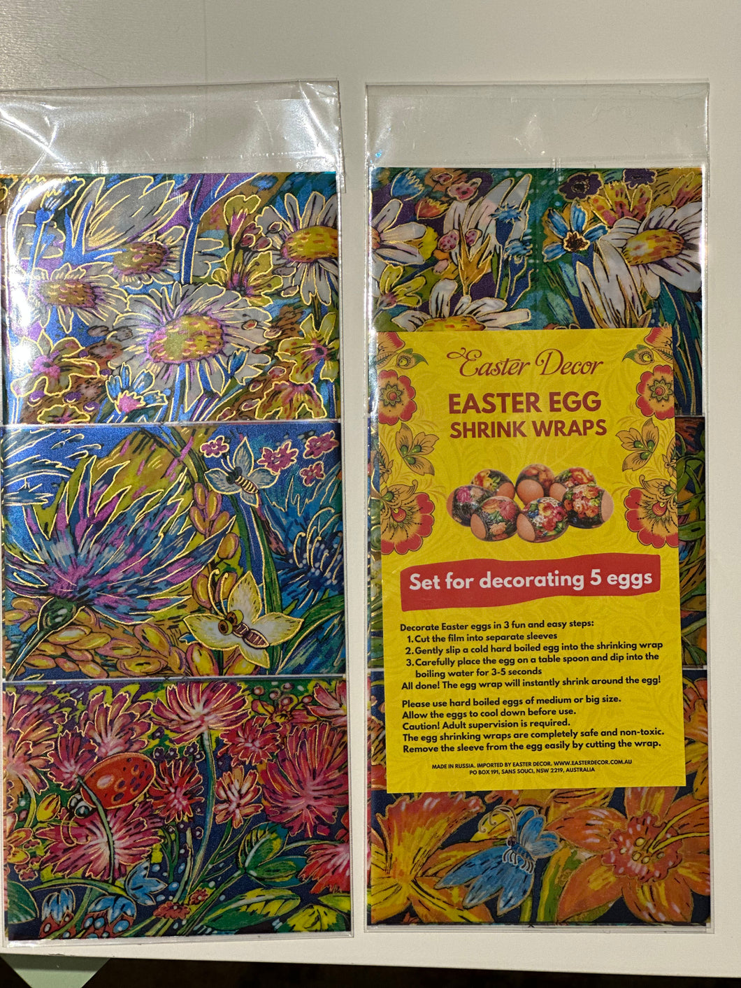 Wild flowers Easter Egg Shrinking Wraps (set of 5)