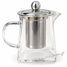 Load image into Gallery viewer, Glass Teapot with Stainless Steel Infuser
