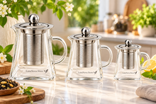 Load image into Gallery viewer, Glass Teapot with Stainless Steel Infuser