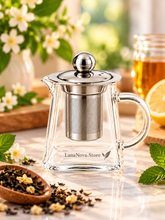Load image into Gallery viewer, Glass Teapot with Stainless Steel Infuser