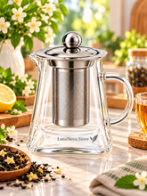 Load image into Gallery viewer, Glass Teapot with Stainless Steel Infuser