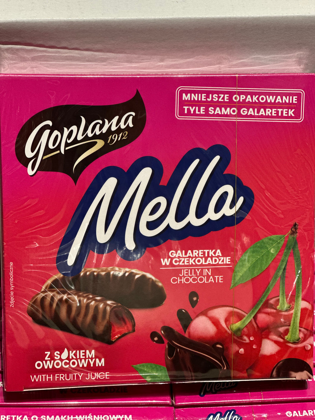 Chocolate Glazed Cherry Jelly Candy, Goplana Mella, 190g