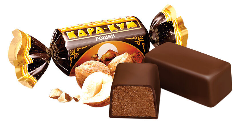 Roshen Karakum chocolate candy with hazelnut and wafer