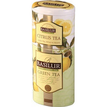 Load image into Gallery viewer, Basilur Fruit &amp; Flowers Citrus Green Tea 125g two layer tin