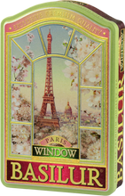 Load image into Gallery viewer, 70615 Basilur Window Paris Collection Tea Tin - Green Tea with Cherry , Cornflower , Almond , Vanilla &amp; Strawberry