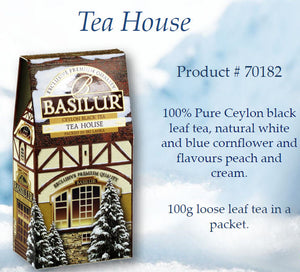 Tea House - black ceylon tea with peach & cream, 100g, packet
