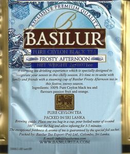 Basilur Frosty Afternoon - Ceylon Black Tea with Cornflower, Passion fruit & Orange