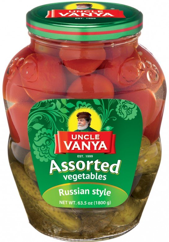 UNCLE VANYA Assorted vegetables tomatoes & cucumbers 1800ml g glass bottle