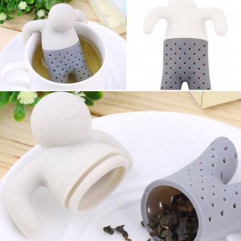 Tea strainer silicone grey man