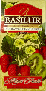 Basilur Strawberry & kiwi - Black tea with wolfberry, red cornflower, strawberry & kiwi 100g