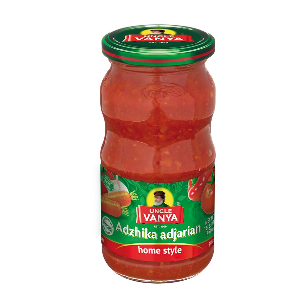 UNCLE VANYA Spicy Sauce Adjika Adzhika Home style Adjarian style 460 ml glass bottle