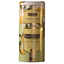 Load image into Gallery viewer, Basilur Fruit &amp; Flowers Citrus Green Tea 125g two layer tin