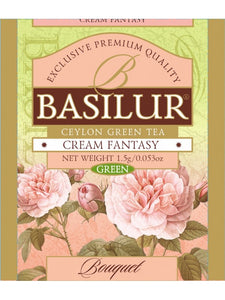 Basilur Flower Cream Fantasy Bouquet - Green Tea, Papaya, Amaranth, Strawberry & Cream