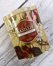 Load image into Gallery viewer, Basilur Magic Fruits - Sweet Cherry Black Loose Tea in Metal tin 100g and tea bags (25/100)