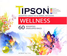 Load image into Gallery viewer, 80248 TIPSON Organic Wellness ASSORTED Caffeine Free 60 Tea Bags