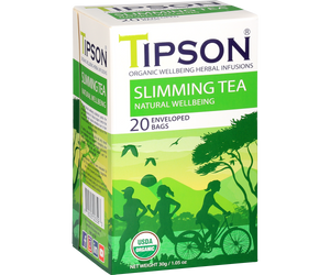 80170 TIPSON Organic Slimming Tea Natural Wellbeing Caffeine Free 20 Tea Bags