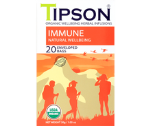 Load image into Gallery viewer, 80314 TIPSON Organic Immune Natural Wellbeing Caffeine Free 20 Tea Bags