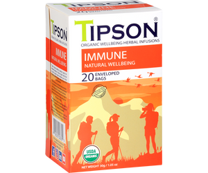 80314 TIPSON Organic Immune Natural Wellbeing Caffeine Free 20 Tea Bags