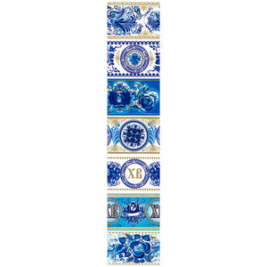 Gzhel in Circles, Easter Egg Shrinking Wraps (set of 7)