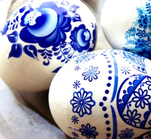 Gzhel Lace Easter Egg Shrinking Wraps (Set of 6)