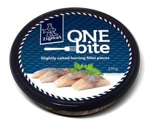 Zigmas One Bite Herring Fillets in Oil 210g - lightly spiced, lightly salted, with dill, with smoke aroma