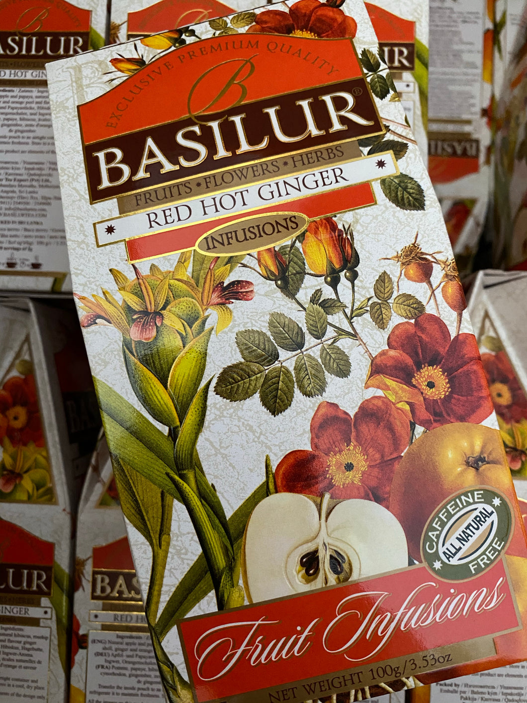 Basilur Caffeine Free Red Hot Ginger 100g, 20 tea bags