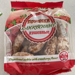 Gingerbread Cookies Cranberry Franzeluta Moldova 400g - Пряники Дешевные Клюквенные 400г