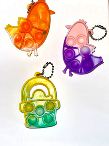 Easter Rubber Pop Toys Keychain