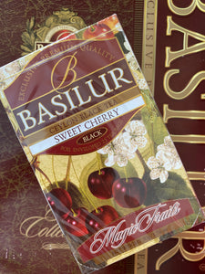Basilur Magic Fruits - Sweet Cherry Black Loose Tea in Metal tin 100g and tea bags (25/100)