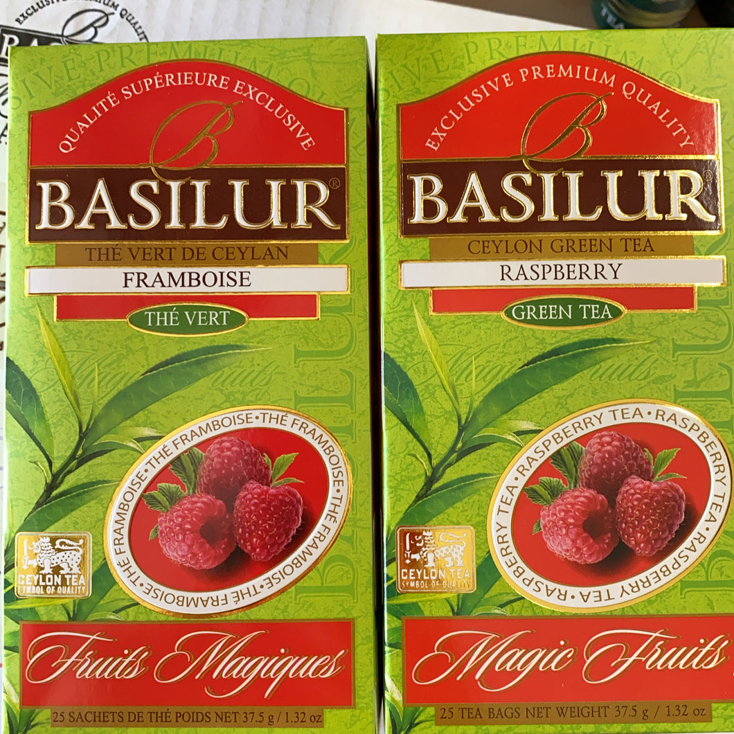 71314 Basilur Magic Fruits Premium Ceylon Green Tea with Raspberry 100g and 25 ST tea bags