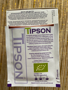 TIPSON Organic Matcha Masala Chai 25 foil envelopes sachets
