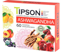 Load image into Gallery viewer, 80289 TIPSON Organic Ashwagandha ASSORTED Caffeine Free 60 Tea Bags