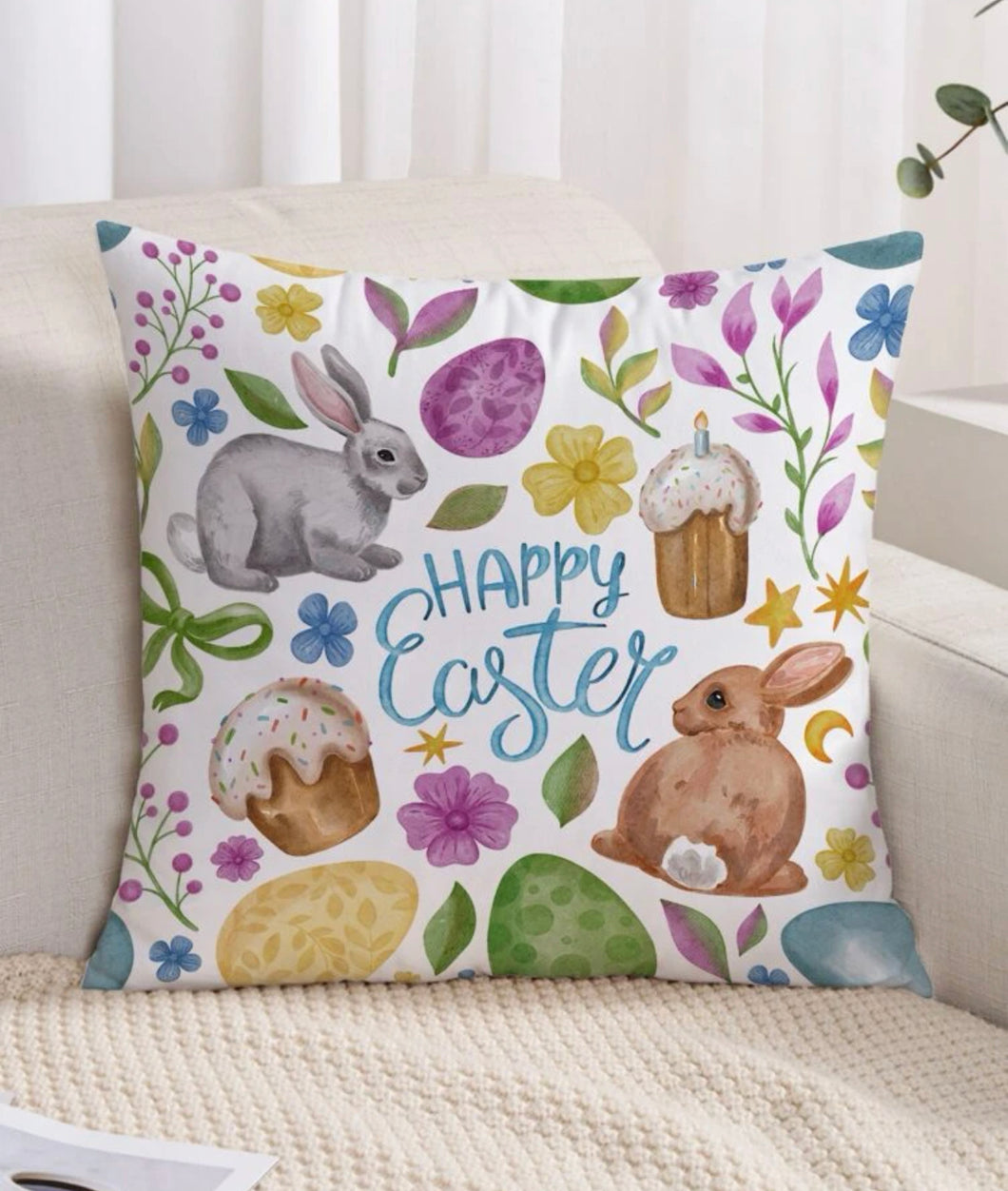 Happy Easter Rabbit cushion cover 45x45cm