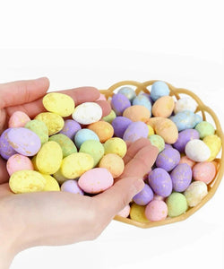 Easter egg decoration craft kit in a basket
